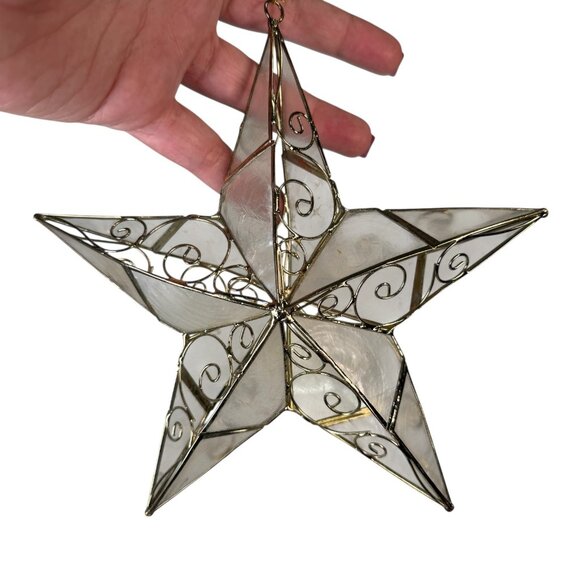 Vintage Capiz Shell Star Violin Christmas Holiday Ornament Lot - Picture 12 of 16